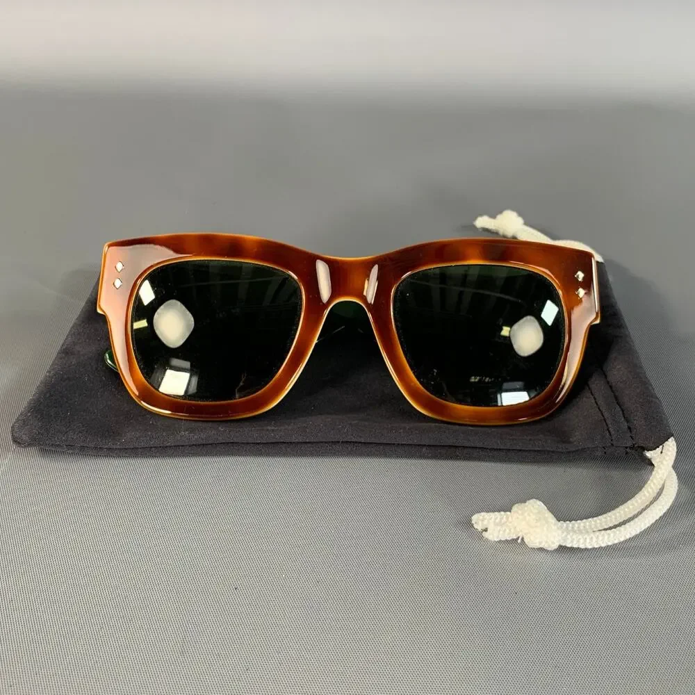 MONCLER Brown Green Tortoise Sunglasses & Eyewear